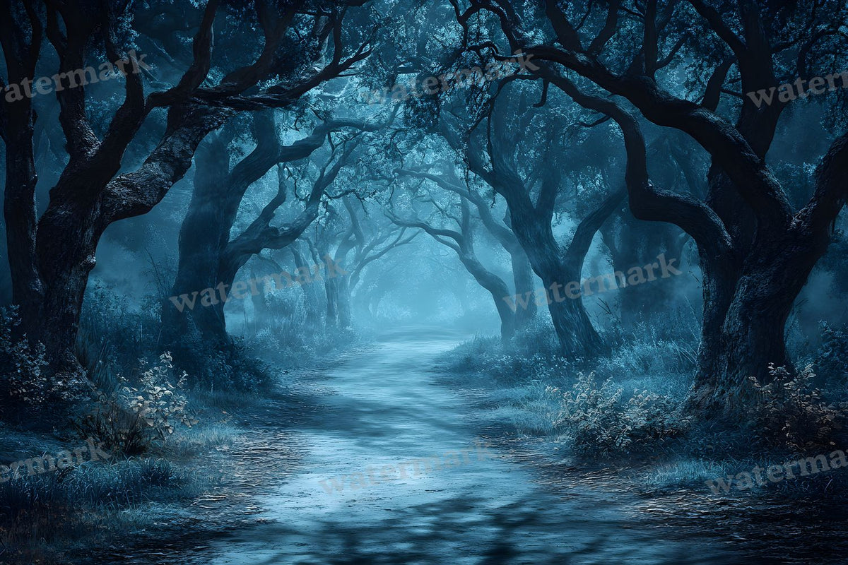 Spooky Forest digital photo backdrop for photo editing, preview 25