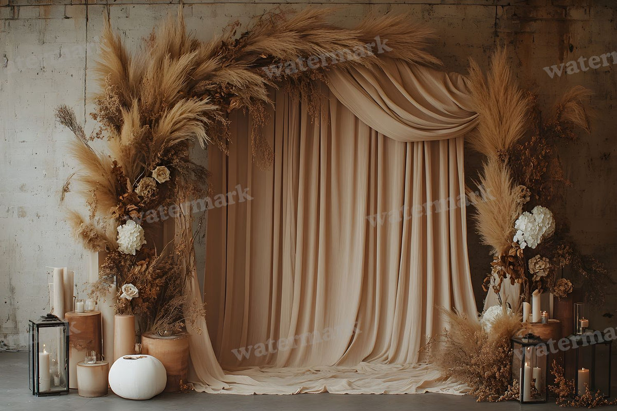 Boho Pampaarch Backdrop Images
