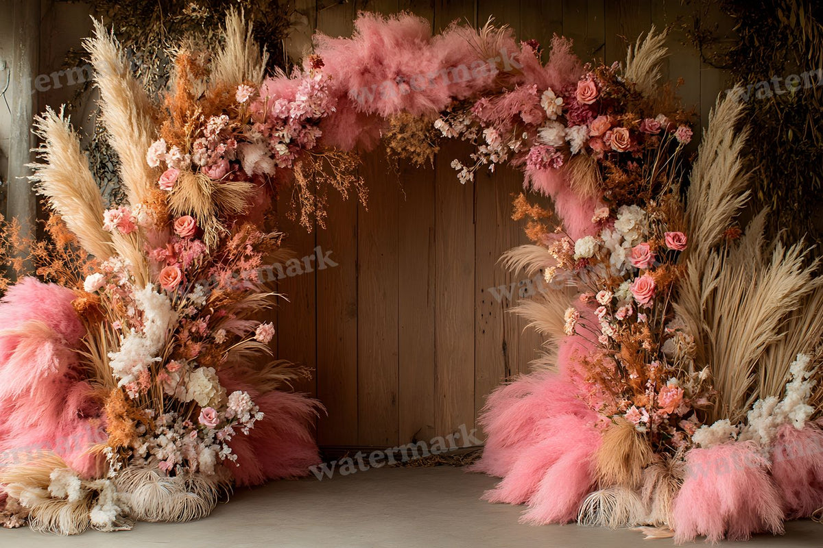 Boho Pink Arch Backdrop Images