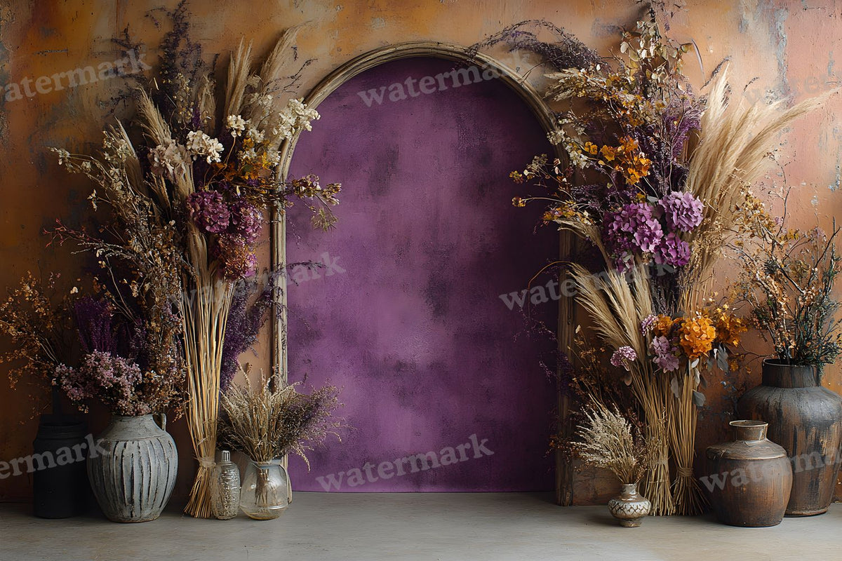 Boho Purple Arch Backdrop Images