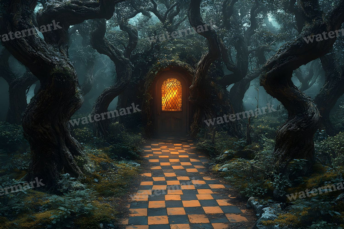Checkered Garden Path Backdrop Images
