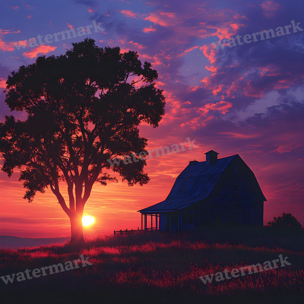 Countryside Silhouette Backdrop Images