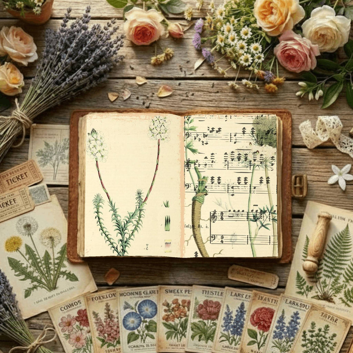 Floral Illustrations Digital Papers