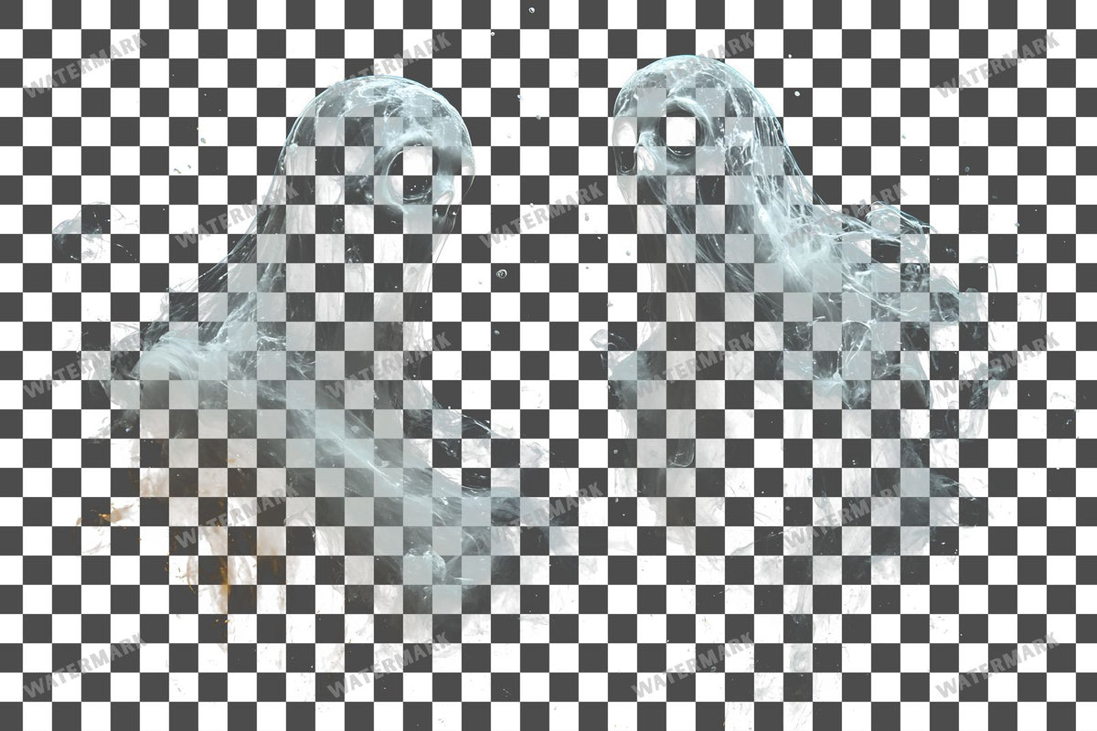Ghostly Apparitions PNG overlay on a transparent checkered background, preview 26