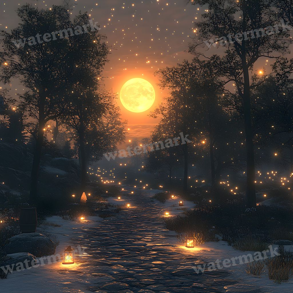Moonlit Clearing Backdrop Images