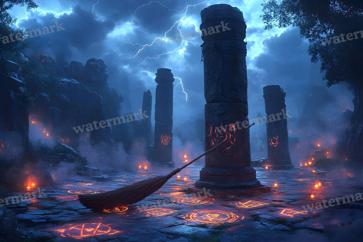 Witch Broomstick Backdrop Images