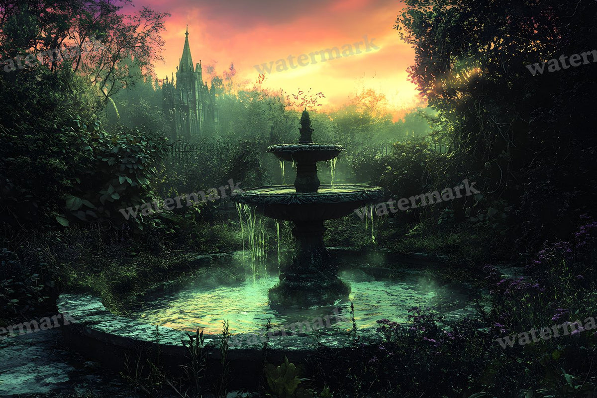 Witchs Eerie Garden Backdrop Images