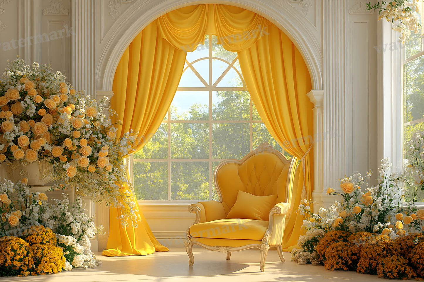 Yellow Vintage Room Backdrop Images