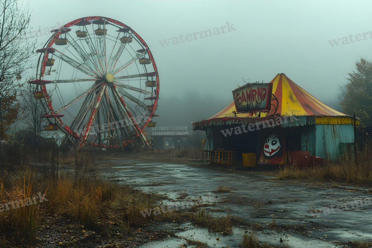 Abandoned Carnival Spooky Backdrop Images