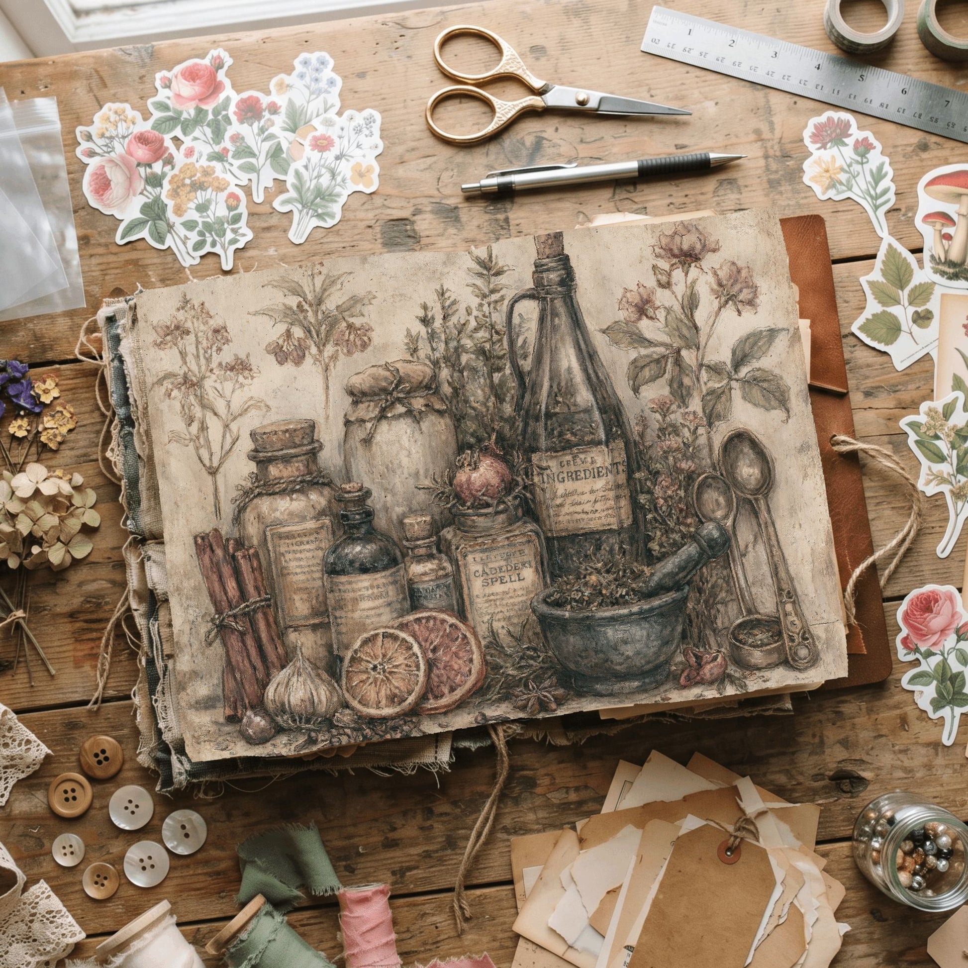 Ancient Spell Ingredients Journal Page