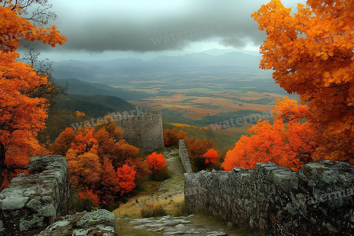 Autumn Castle Wallpov Backdrop Images