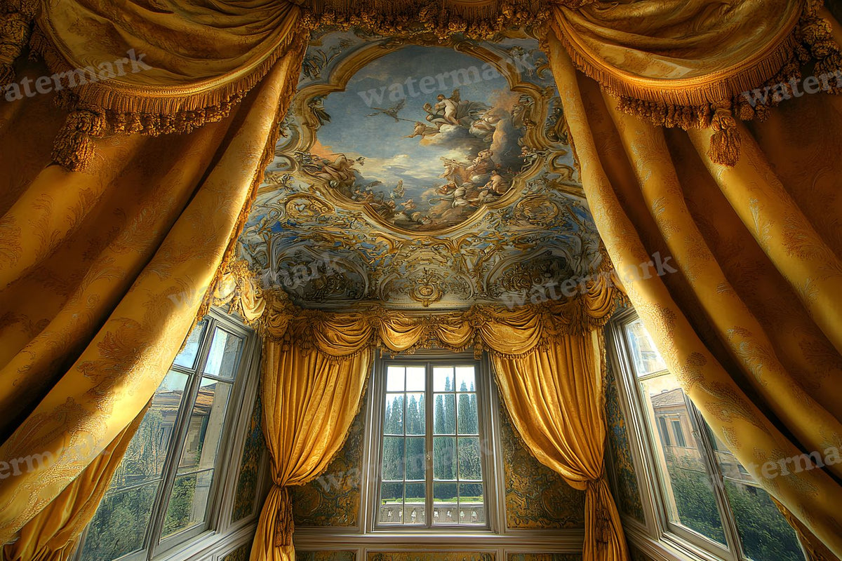Baroque Regal Fresco digital photo backdrop for photo editing, preview 26