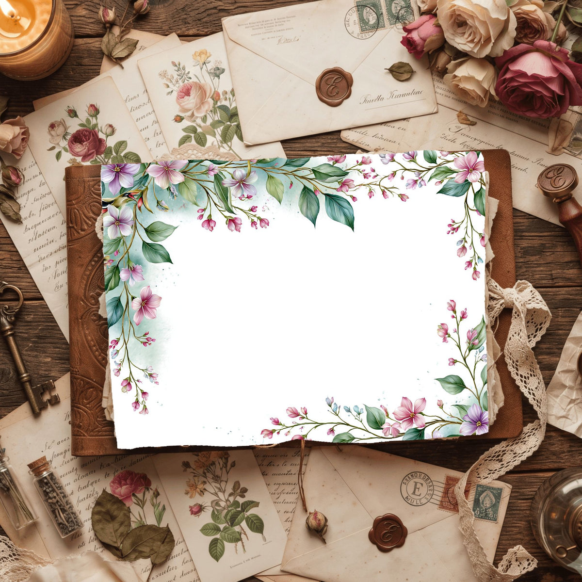 Delicate Botanical Border Frame