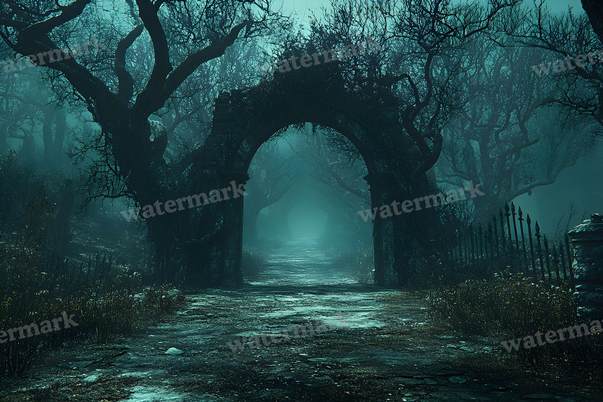 Spooky Forest digital photo backdrop for photo editing, preview 26
