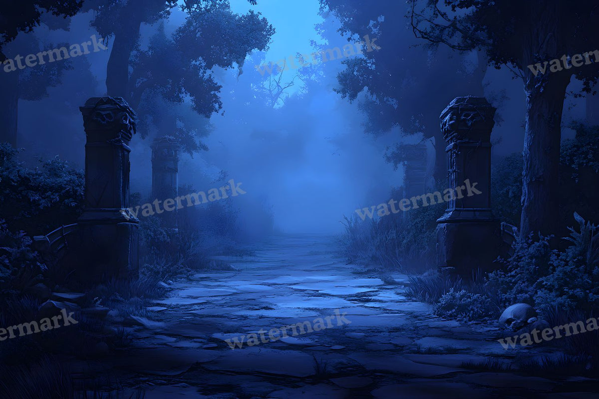 Spooky Forest digital photo backdrop for photo editing, preview 26