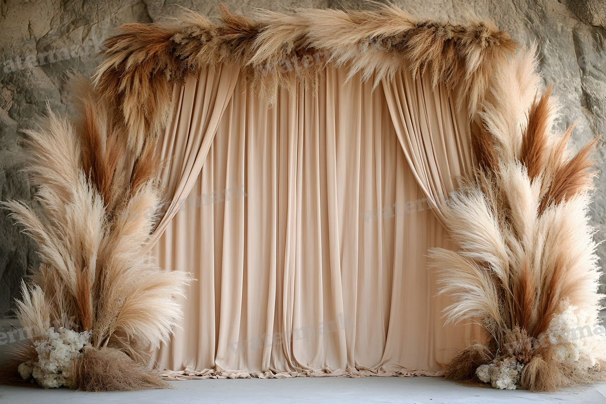 Boho Pampaarch Backdrop Images