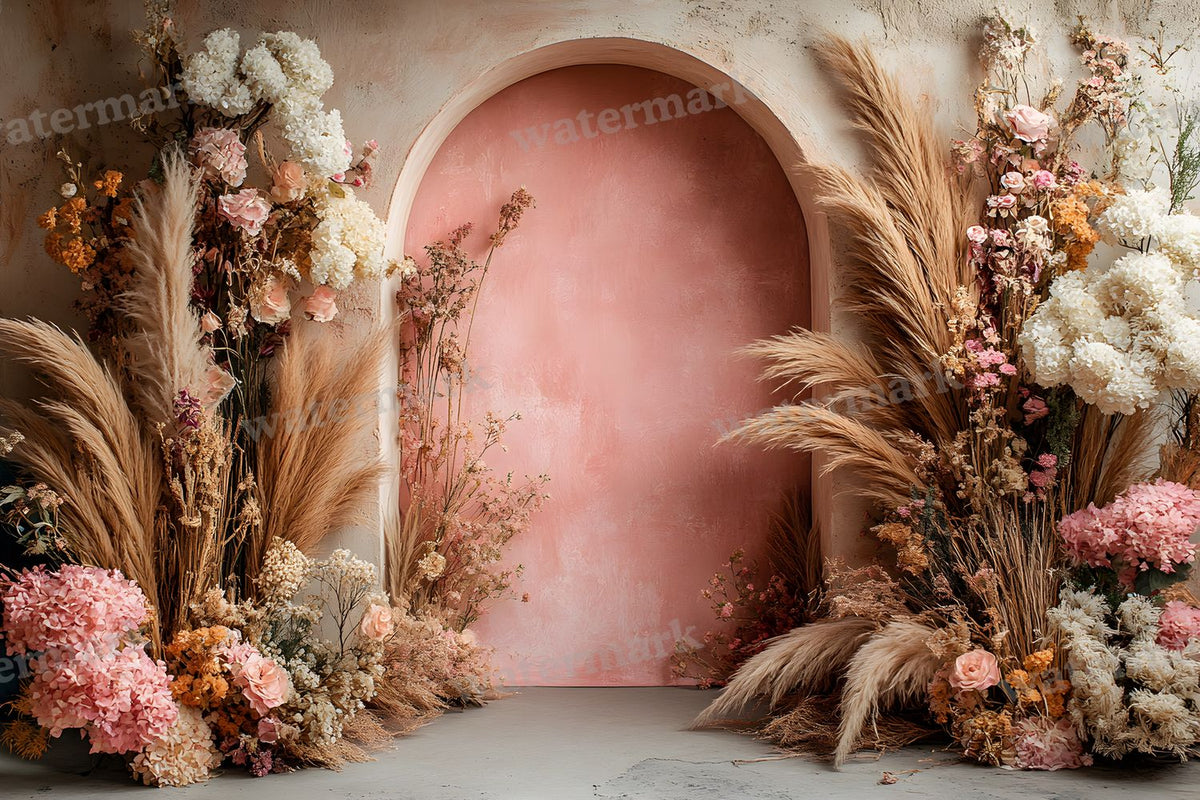 Boho Pink Arch Backdrop Images