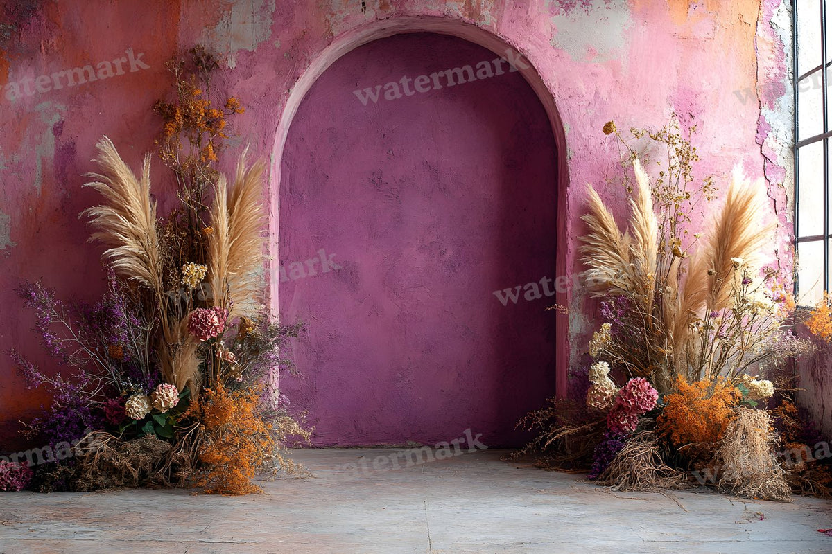 Boho Purple Arch Backdrop Images