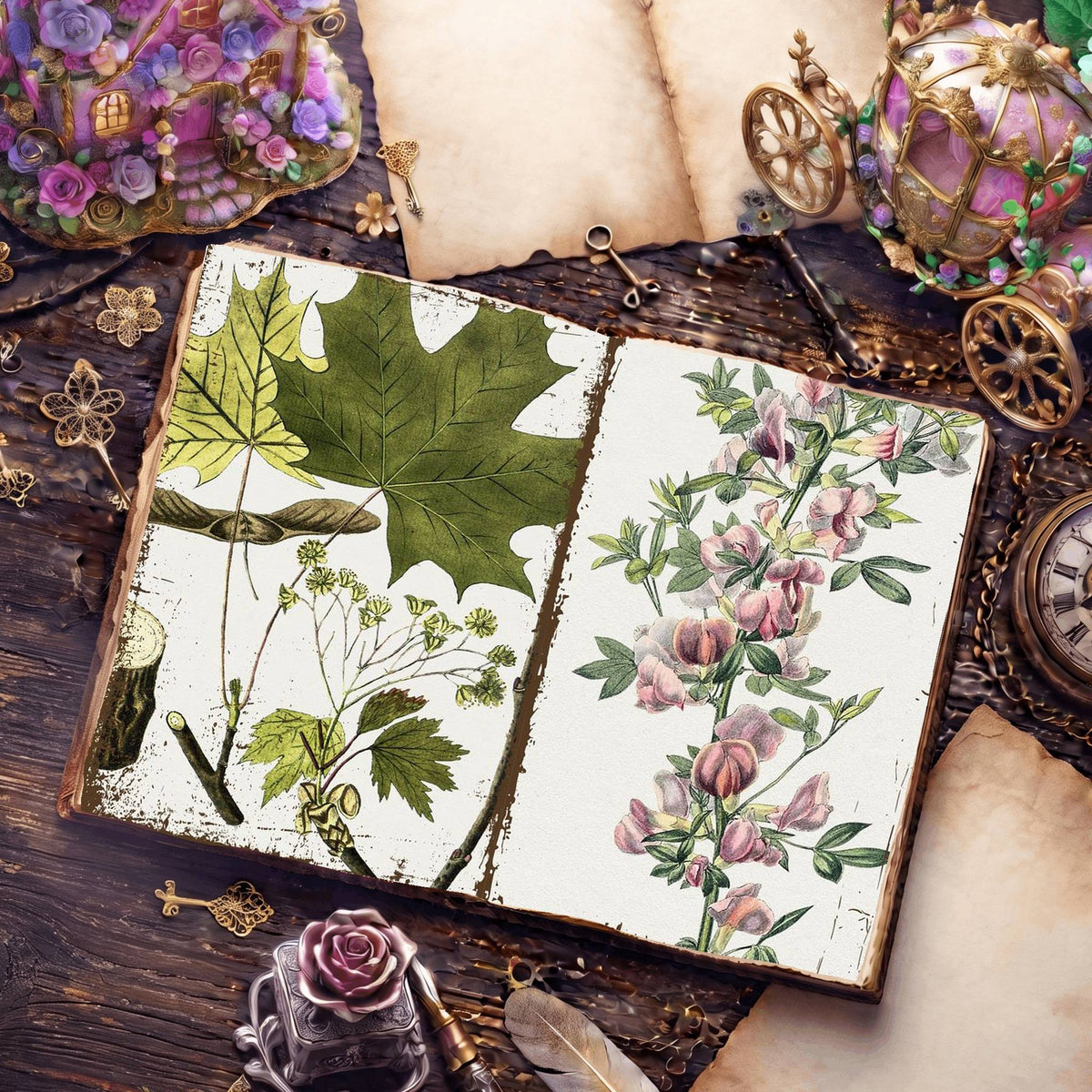 Botanical Illustrations Digital Papers