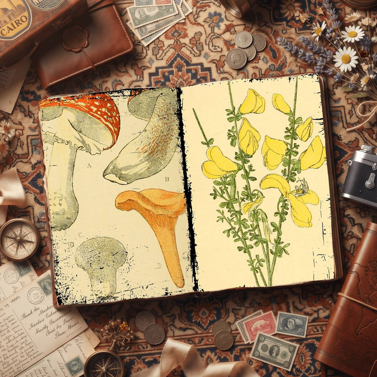 Botanical printable junk journal paper, page preview 27