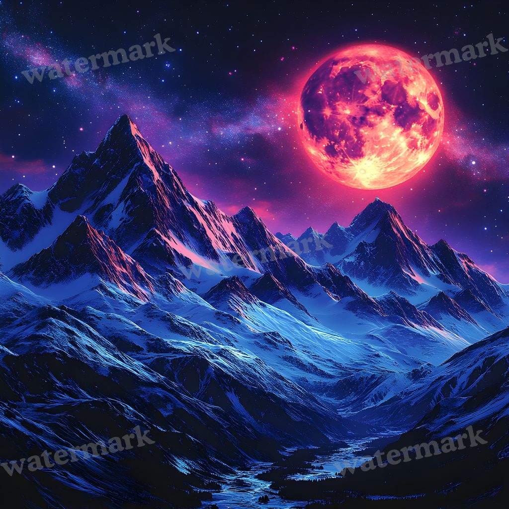 Celestial Moonlit digital photo backdrop for photo editing, preview 26