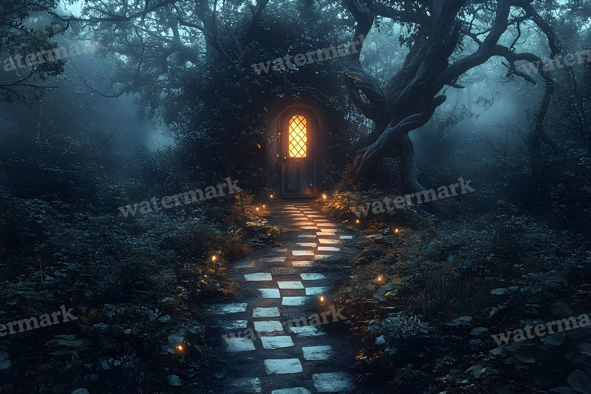 Checkered Garden Path Backdrop Images