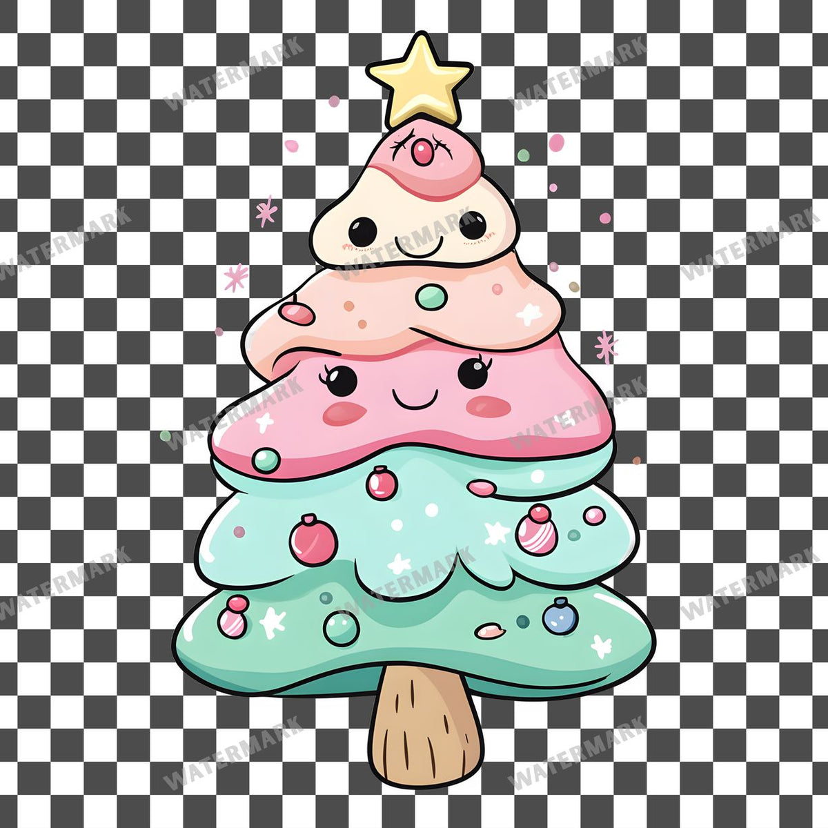 Christmas Kawaii Style Clipart Pngs