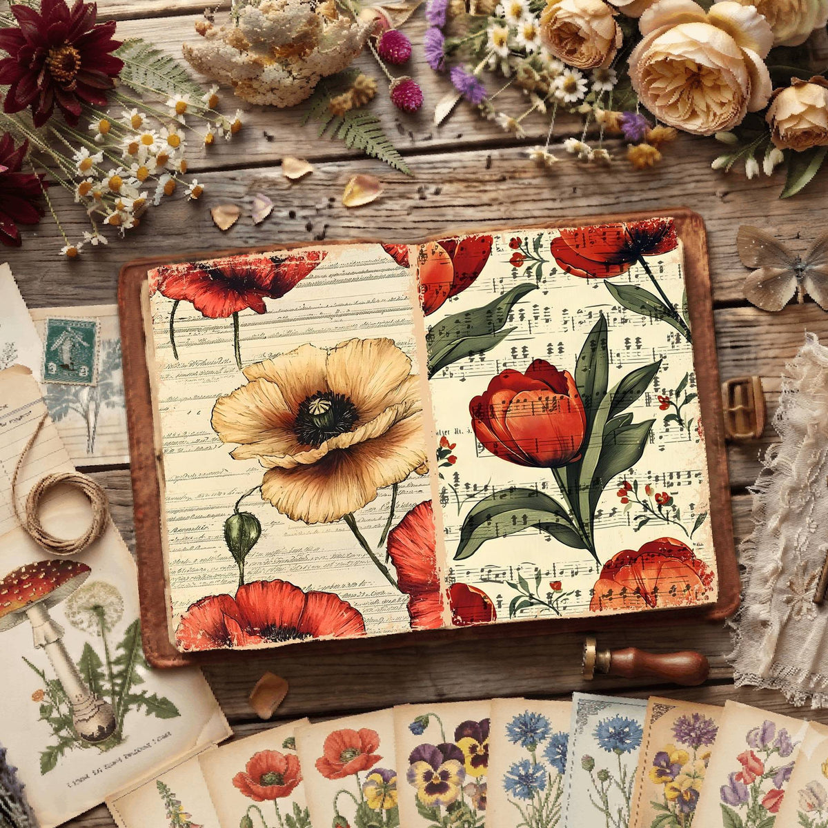 Floral Illustrations Digital Papers