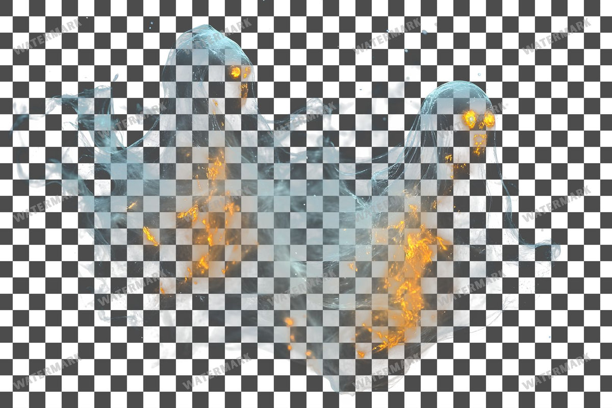 Ghostly Apparitions PNG overlay on a transparent checkered background, preview 27