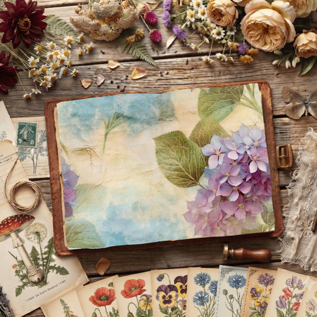Hydrangea Flower Digital Papers
