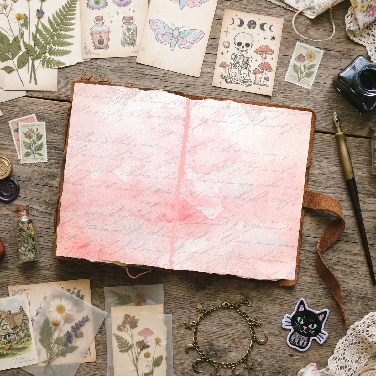 Mixed Color Distressed Blank And Lined Digital Papers