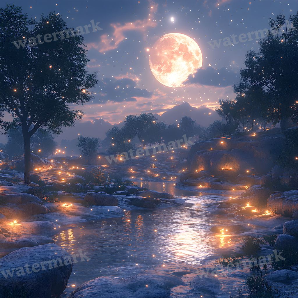 Moonlit Clearing Backdrop Images