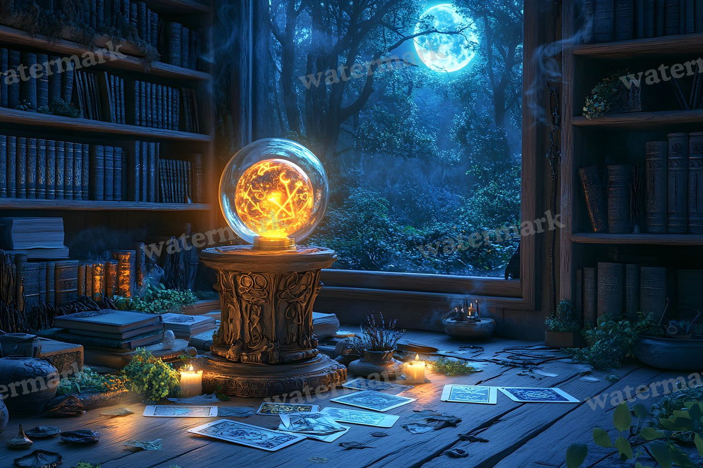 Witchs Crystal Ball Backdrop Images