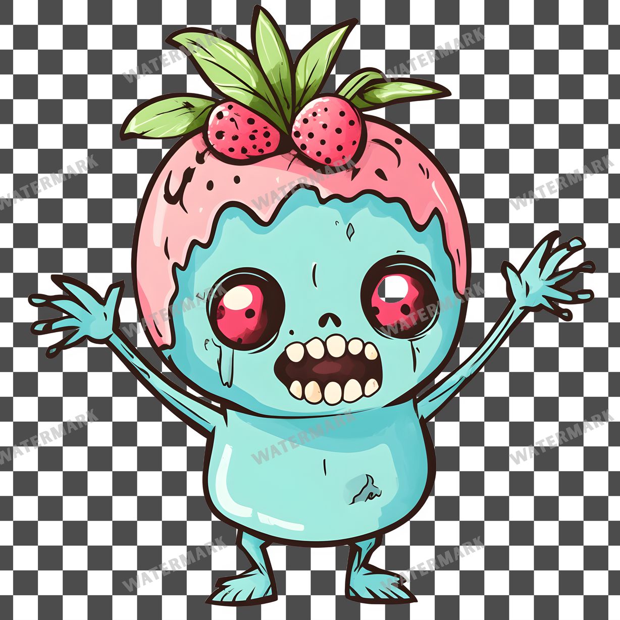 Zombie Kawaii Style Clipart Pngs