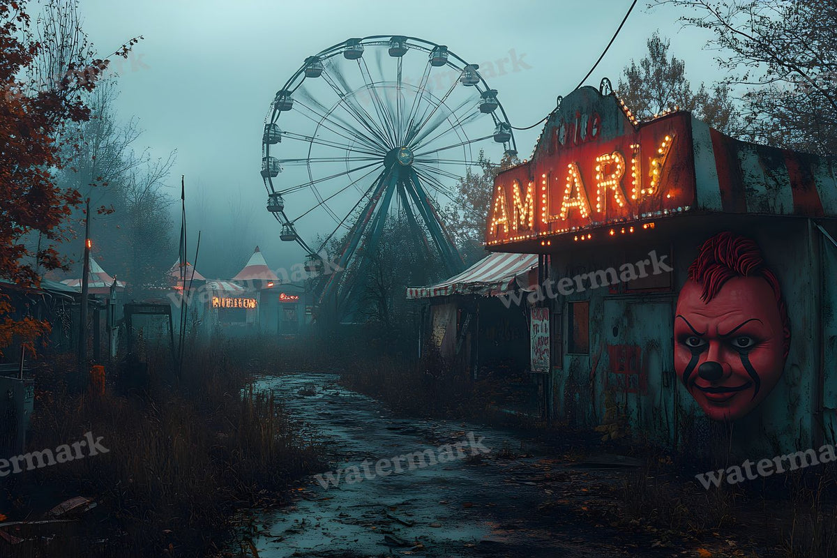Abandoned Carnival Spooky Backdrop Images