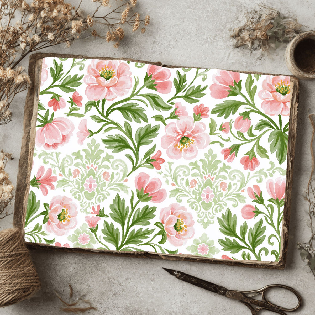 Pastel Pink & Green Watercolor Pattern