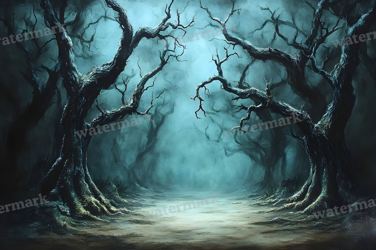 Spooky Forest digital photo backdrop for photo editing, preview 27