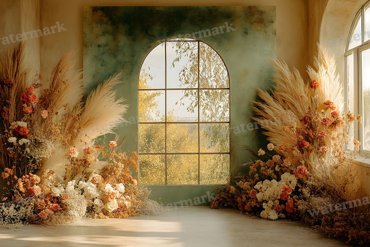 Boho Olive Arch Backdrop Images