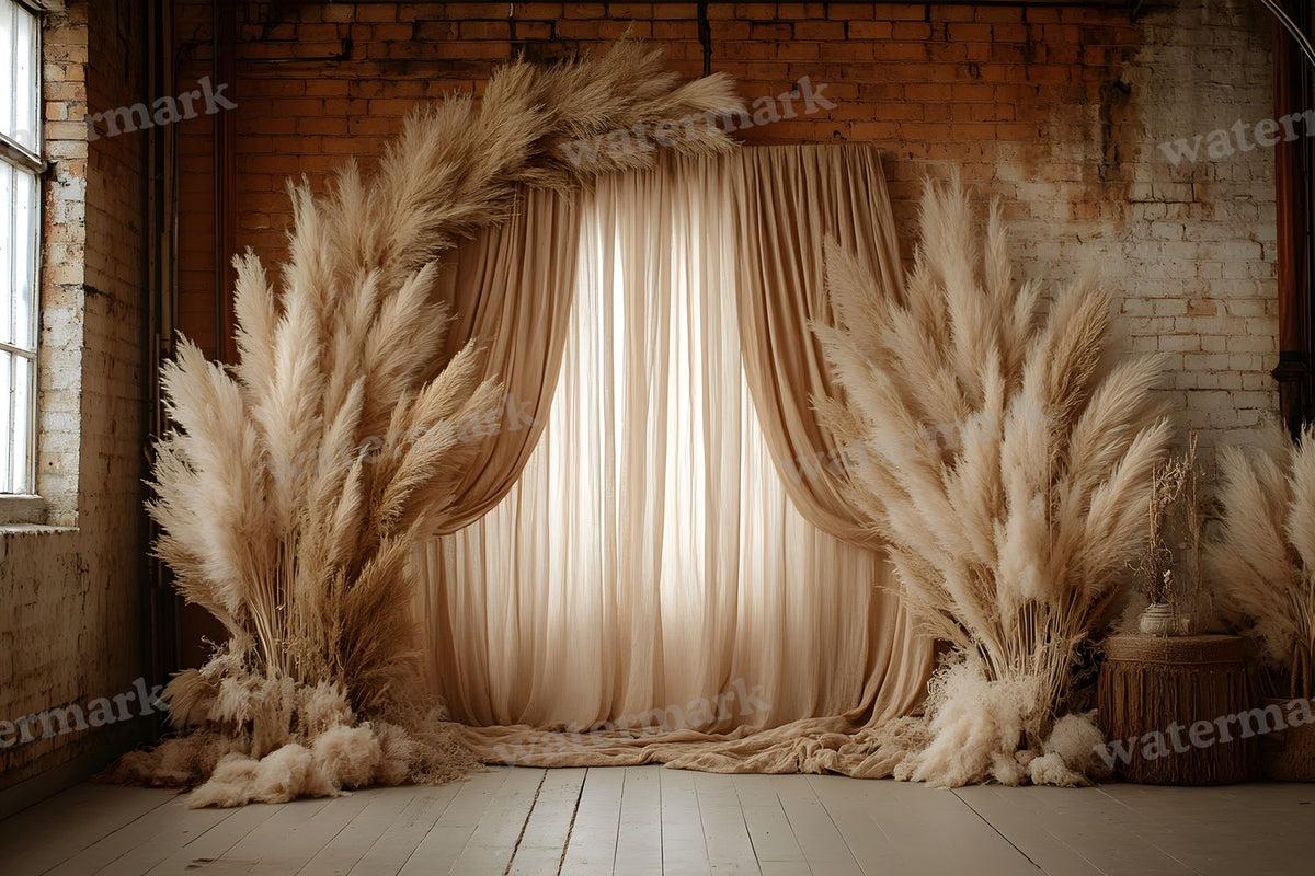 Boho Pampaarch Backdrop Images