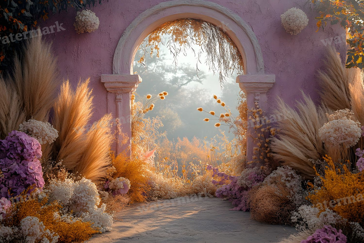 Boho Purple Arch Backdrop Images