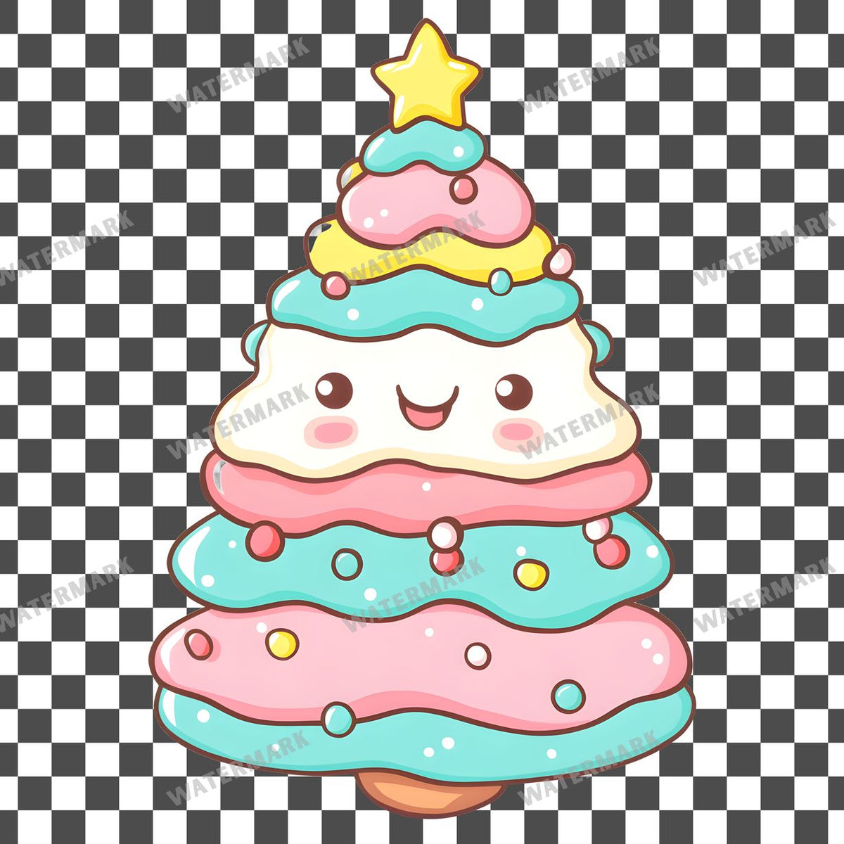 Christmas Kawaii Style Clipart Pngs