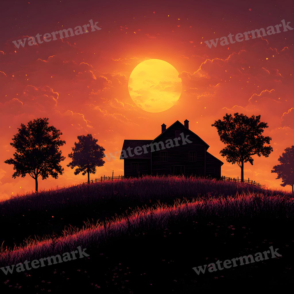 Countryside Silhouette Backdrop Images