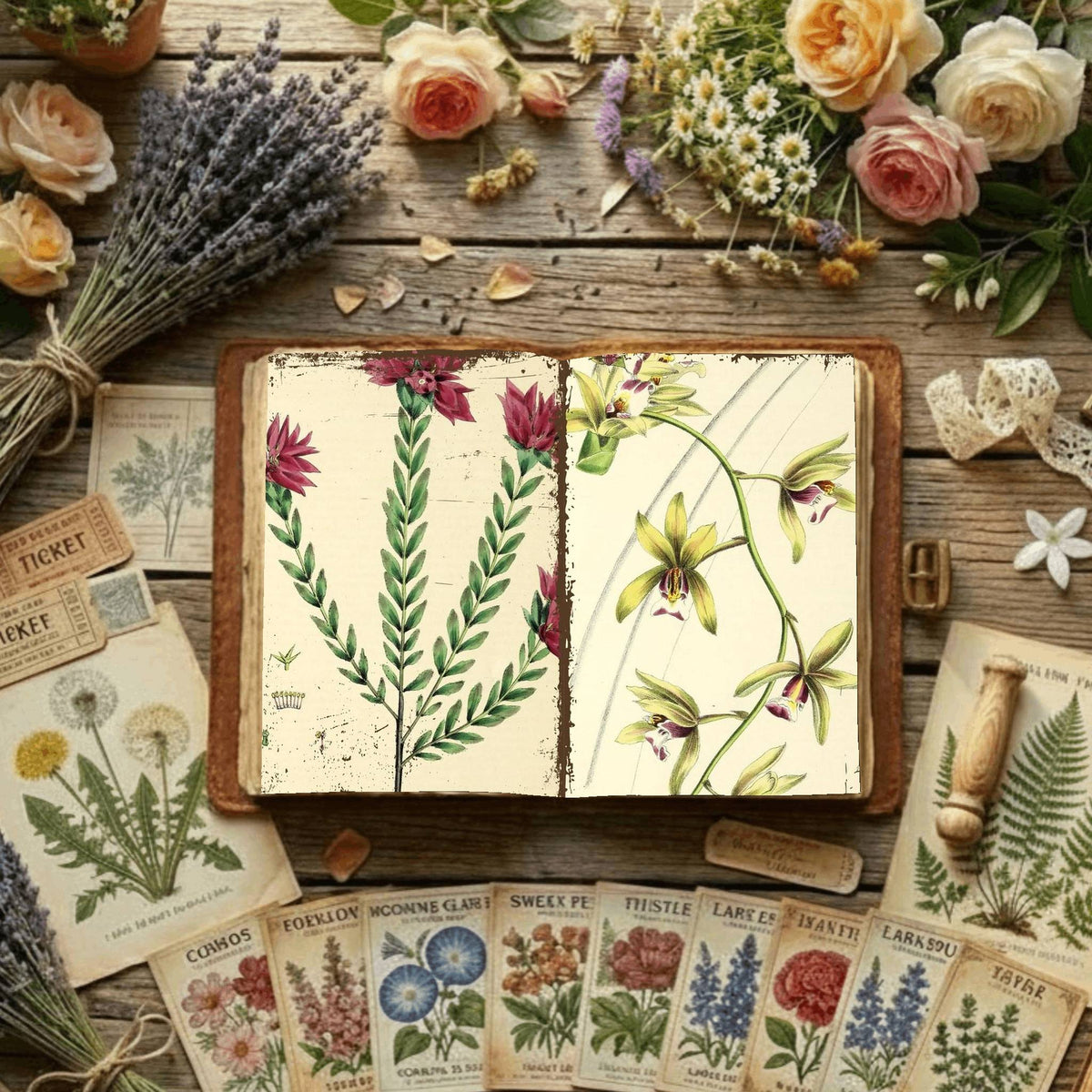 Floral Illustrations Digital Papers