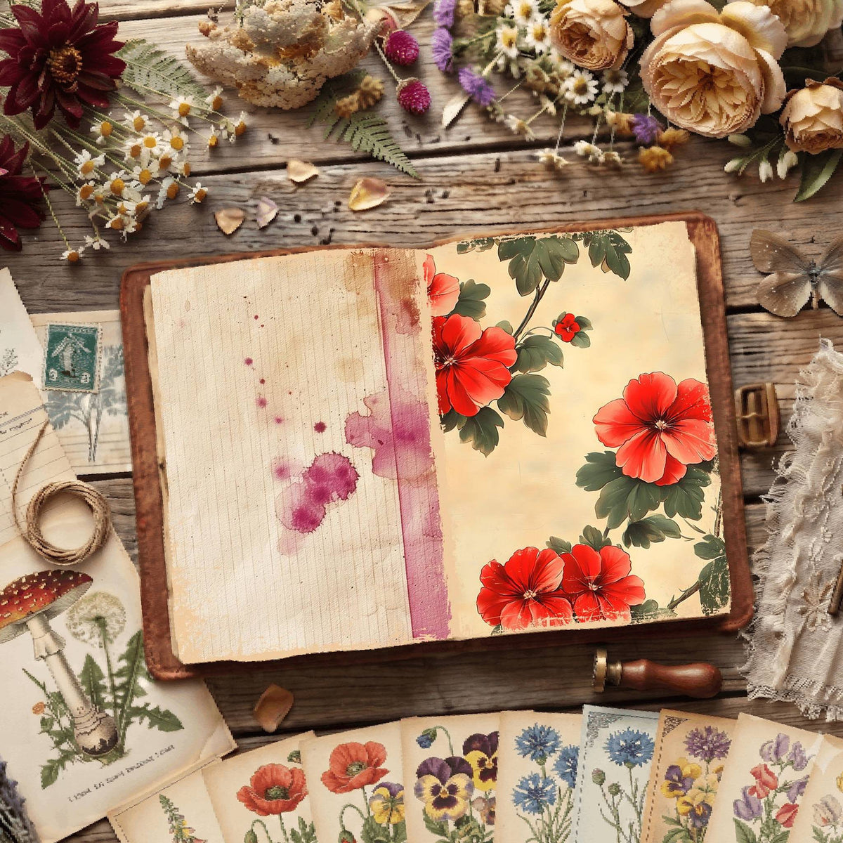 Floral Illustrations Digital Papers