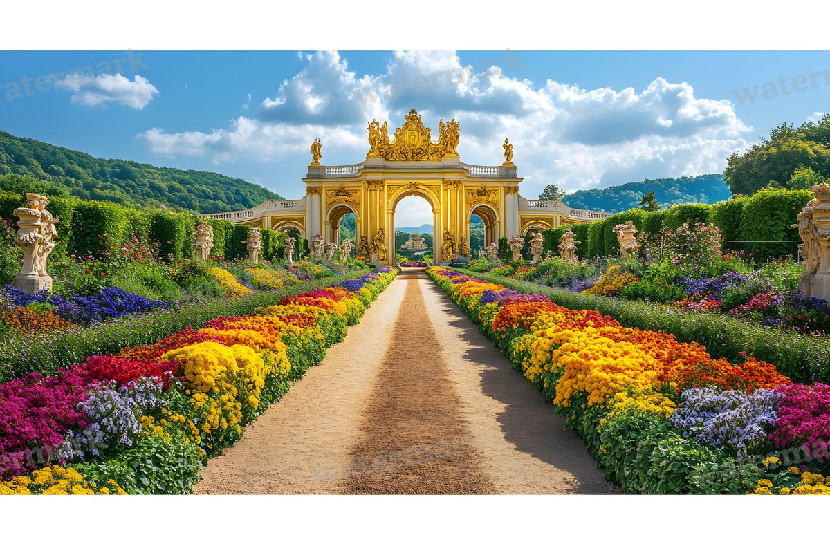 Lavish Baroque Garden digital photo backdrop for photo editing, preview 27