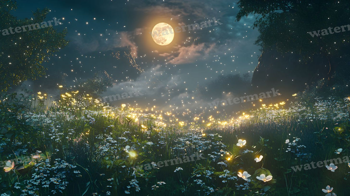 Moonlit Meadow Backdrop Images