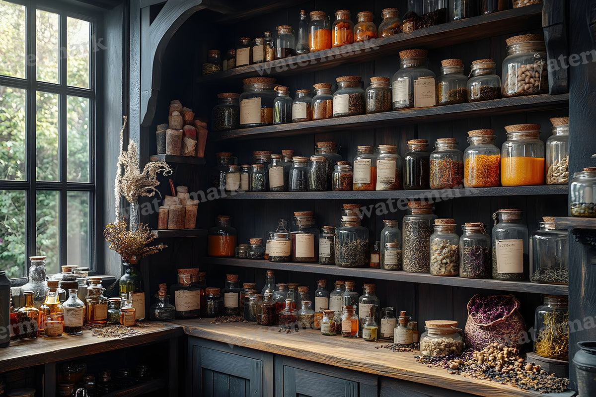 Witch Apothecary Scene Backdrop Images