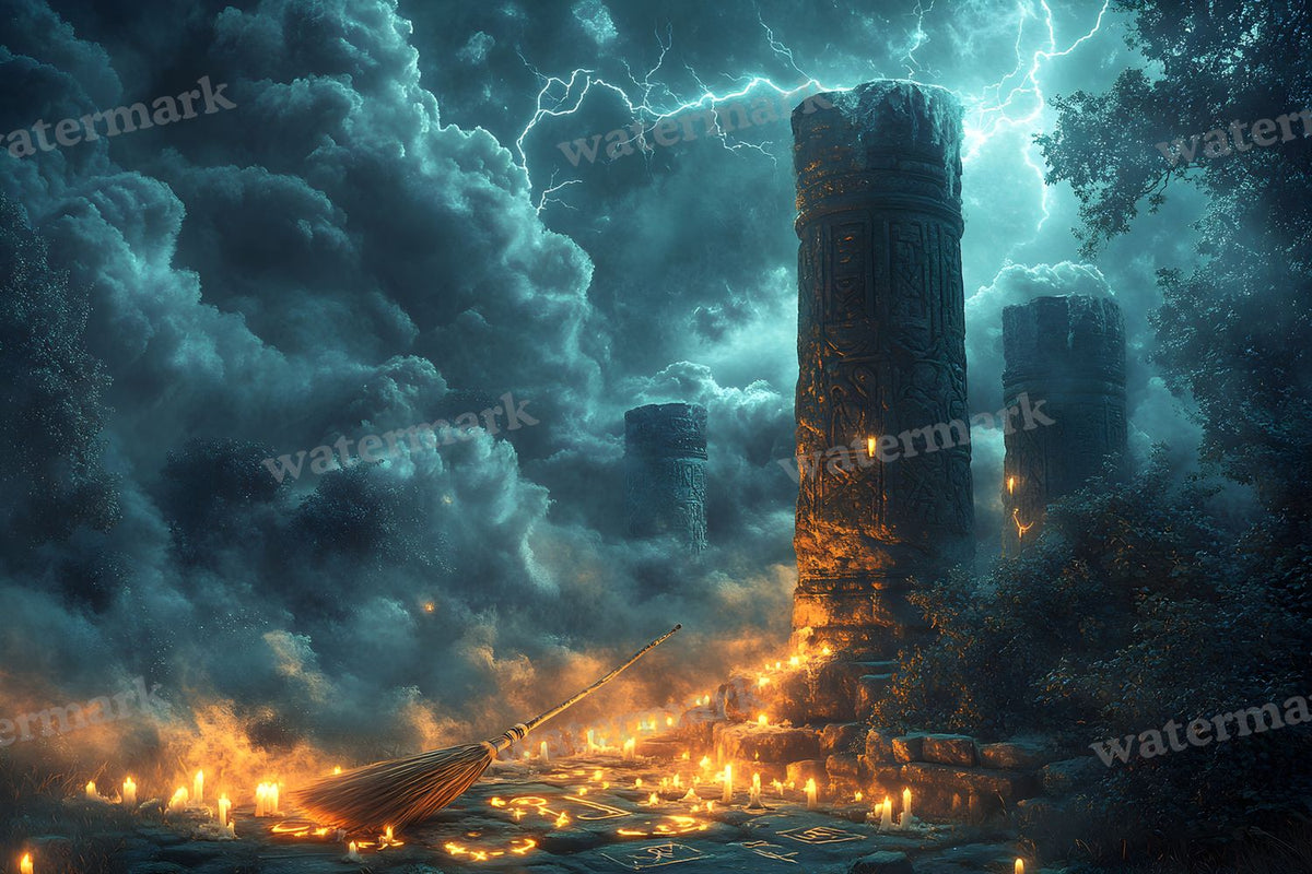 Witch Broomstick Backdrop Images
