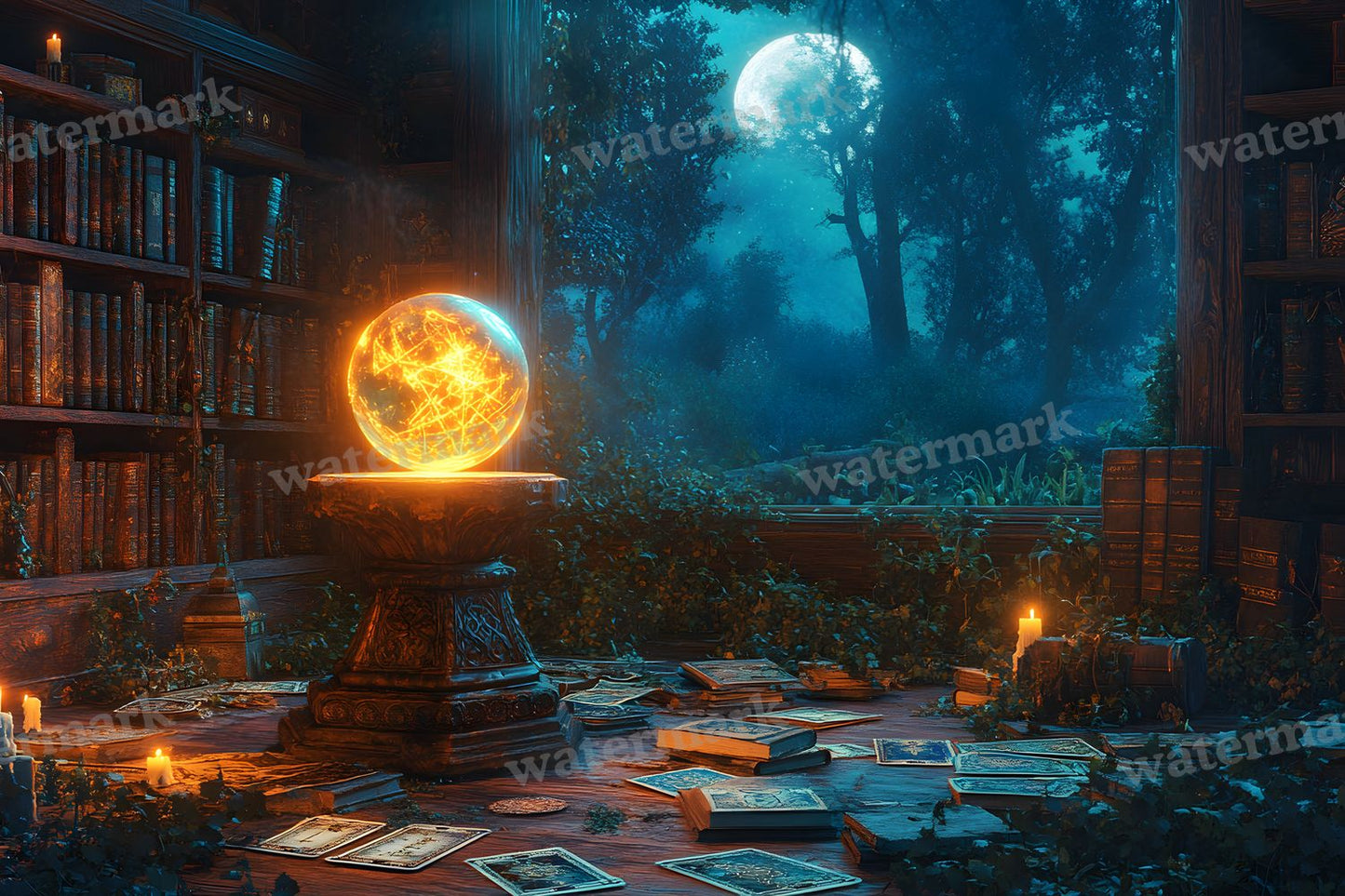 Witchs Crystal Ball Backdrop Images