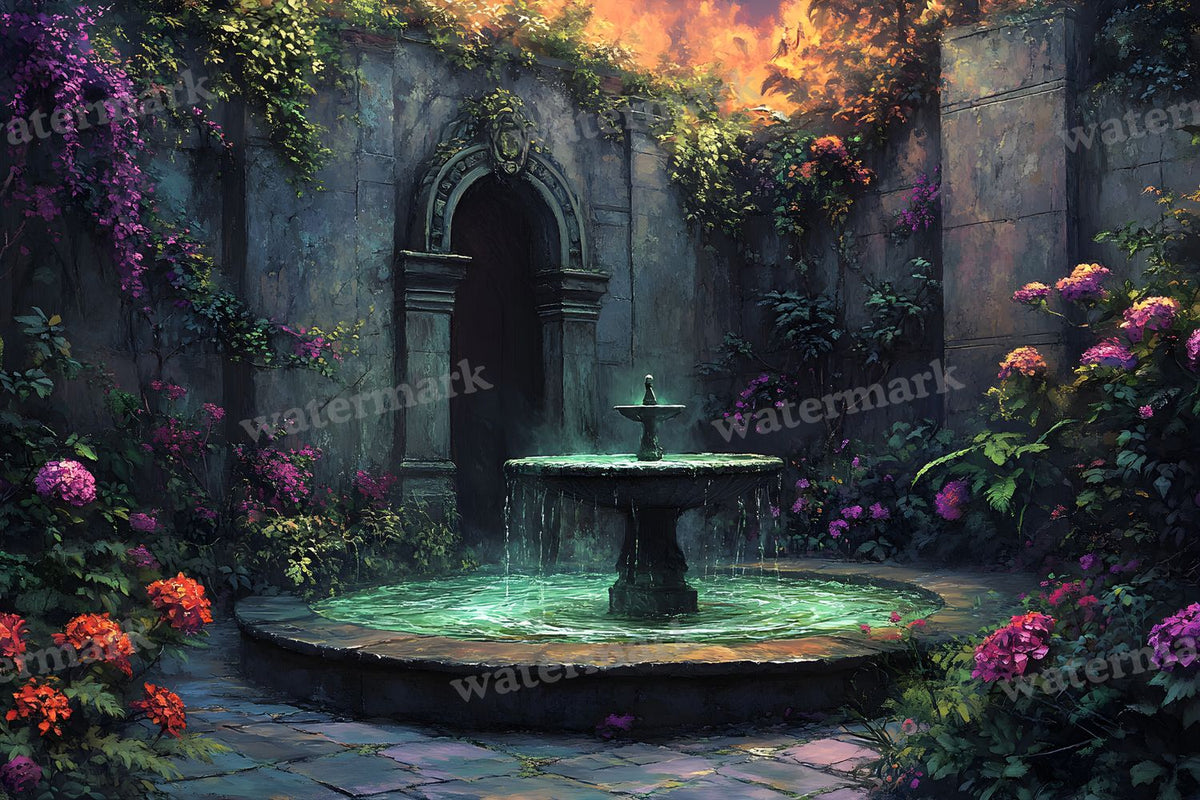 Witchs Eerie Garden Backdrop Images